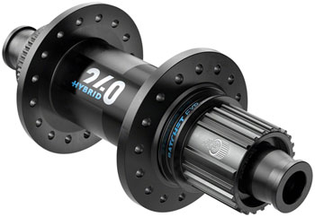 DT Swiss 240 Hybrid Rear Hub - 12 x 148mm, Center-Lock, Micro Spline, Black, 32H, 30pt Black EA Rear Hub