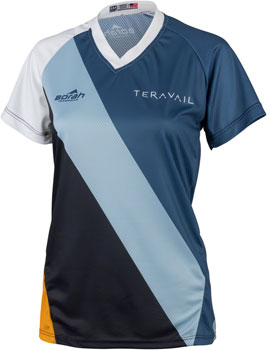 Teravail Waypoint Women's MTB Jersey - White, Blue, Lite Blue, Black, Gold, X-Large White/Blue/Light Blue/Black/Gold EA Cycling Jerseys