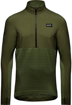 Gorewear Trail KPR Hybrid 1/2-Zip Jersey - Utility Green, Men's, Small Utility Green EA Cycling Jerseys