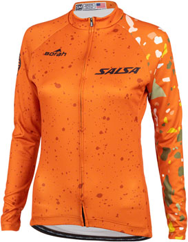 Salsa Women's Terrazzo Long Sleeve Jersey - 2X-Large, Orange EA Cycling Jerseys