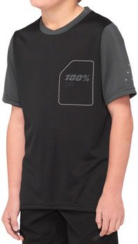 100% Ridecamp Jersey - Black/Charcoal, Short Sleeve, Youth, Medium Black/Charcoal EA Cycling Jerseys