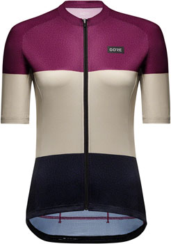 Gorewear Spirit Stripes Jersey - Purple/Beige, Women's, Large 12/14 Purple/Beige EA Cycling Jerseys