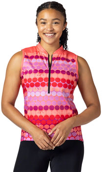 Terry Breakaway Mesh Sleeveless Jersey - Pink Dot, Medium Pink Dot EA Cycling Jerseys