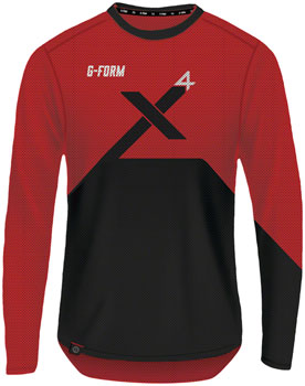 G-Form Pro-X4 Long Sleeve Bike Jersey - Red/Black, X- Large Black EA Cycling Jerseys