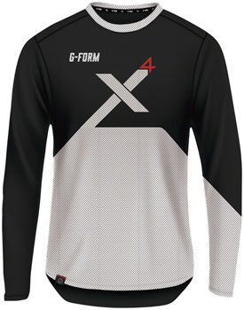 G-Form Pro-X4 Long Sleeve Bike Jersey - Black/White, Large Black EA Cycling Jerseys