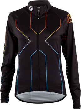 45NRTH Decade Long Sleeve Jersey - Women's, Black, Large Black, Red to Blue Gradient EA Cycling Jerseys