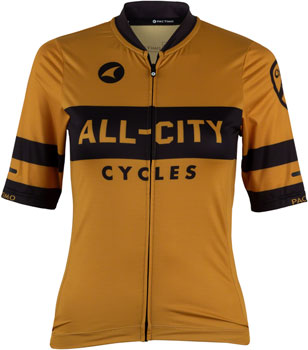 All-City Classic Logowear Women's Jersey - Mustard Brown, Black, Medium Mustard Brown EA Cycling Jerseys