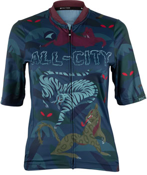 All-City Night Claw Women's Jersey - Dark Teal, Spruce Green, Mulberry, X-Large Dark Teal, Spruce Green, Mulberry EA Cycling Jerseys