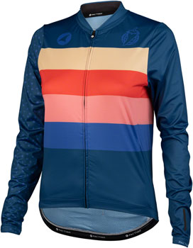 Salsa Team Polytone Women's Long Sleeve Jersey - Dark Blue, w/ Stripes, X-Large Dark Blue/Stripes EA Cycling Jerseys