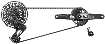 SRAM X0 T-Type Eagle Transmission Groupset - 165mm Crank, 32t Chainring, AXS POD Controller, 10-52t Cassette, Rear Derailleur, Chain, V2 EA Kit-In-A-Box Mtn Group