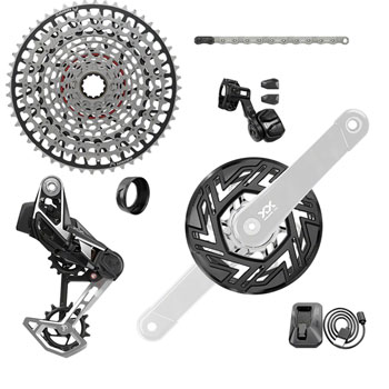 SRAM XX Eagle T-Type Ebike AXS Groupset - 104BCD 34T, Derailleur, Shifter, 10-52t Cassette, Clip-On Guard, Arms not included EA Kit-In-A-Box Mtn Group