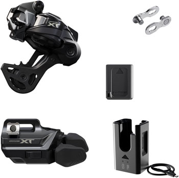 Shimano Deore XT M8250 Di2 Wireless Upgrade Kit - M8250-GS Rear Derailleur, M8250-IR I-SPEC EV Shifter, Battery, Charger, Quick Link EA Kit-In-A-Box Mtn Group