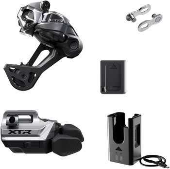 Shimano XTR M9250 Di2 Wireless Upgrade Kit - Includes M9250-SGS Rear Derailleur, M9250-IR I-Spec EV Shifter, Battery, Charger, Quick Link EA Kit-In-A-Box Mtn Group