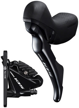 Shimano 105 ST-R7020 Left Standard Reach Double Hydraulic Brake/Shift Lever with BR-R7070 Front Flat Mount Caliper and Fork Adaptor Black EA Hydraulic Brake/Shift Lever, Drop Bar