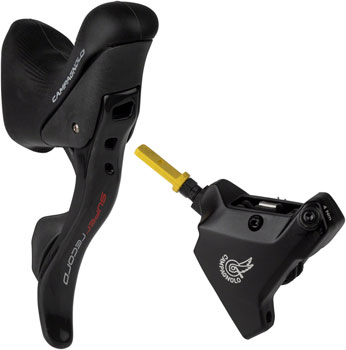 Campagnolo Super Record Ergopower Hydraulic Brake/Shift Lever and Disc Caliper - Right/Rear, 12-Speed, 160mm Flat Mount Caliper, Black EA Hydraulic Brake/Shift Lever, Drop Bar