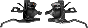SunRace M503 ST Trigger Brake/Shift Lever Set - 3x8-Speed, For V-Brakes, Black SET Brake/Shift Lever, Flat Bar Pair