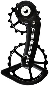 CeramicSpeed OSPW Pulley Wheel System for SRAM Rival AXS - Alloy Pulley, Carbon Cage, Black EA Cage Assembly