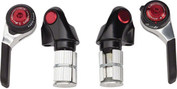 microSHIFT Bar End Shifter Set, 10-Speed Road, Double/Triple, Shimano Compatible, Silver EA Shifter, Road