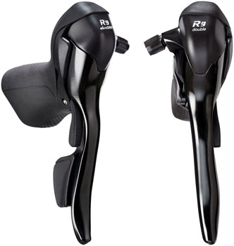 microSHIFT R9 Drop Bar Brake/Shift Lever Set - 2 x 9-Speed, Shimano Compatible, Black EA Brake/Shift Lever, Drop Bar Pair