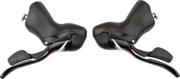 microSHIFT R10 Drop Bar Shift Lever Set - 2 x 10-Speed, Shimano Compatible, Black Black/Silver EA Brake/Shift Lever, Drop Bar Pair