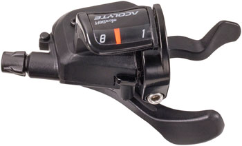 microSHIFT Acolyte Xpress Right Trigger Shifter - 1x8 Speed, Black EA Shifter, Flat Bar-Right