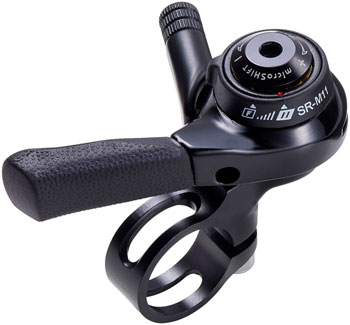 microSHIFT Right Thumb Shifter, 11-Speed Mountain, SRAM Compatible Black EA Shifter, Flat Bar-Right