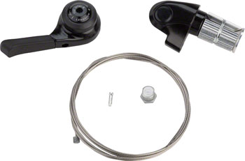 microSHIFT Internal Gear Bar End Shifter, Shimano Alfine 8 Compatible Black EA Internally Geared Hub Shifter