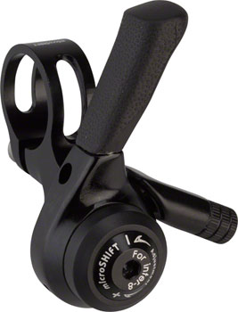 microSHIFT Internal Gear Thumb Shifter, Shimano Alfine 8 Compatible Black EA Internally Geared Hub Shifter