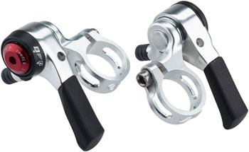 microSHIFT Thumb Shifter Set, 8-Speed, Double/Triple, Shimano Compatible PAA Shifter, Flat Bar- Pair