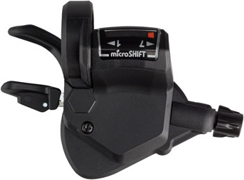 microSHIFT Mezzo Right Thumb-Tap Shifter, 7-Speed, Optical Gear Indicator, Shimano Compatible Black EA Shifter, Flat Bar-Right
