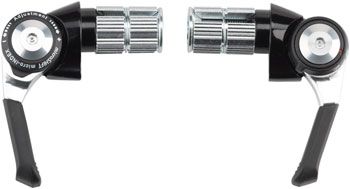 microSHIFT Bar End Shifter Set, 8-Speed Road, Double/Triple, Shimano Compatible, Black EA Shifter, Road