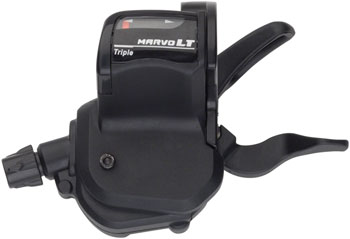 microSHIFT MarvoLT Left Trigger Shifter, Triple, Steel Lever, Optical Gear Indicator, Shimano Compatible EA Shifter, Flat Bar- Left