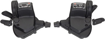 microSHIFT Mezzo Thumb-Tap Shifter Set, 9-Speed, Triple, Optical Gear Indicator, Shimano Compatible EA Shifter, Flat Bar- Pair