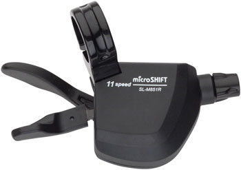 microSHIFT XLE Right Trigger Shifter, 11-Speed Mountain, Shimano DynaSys Compatible Black EA Shifter, Flat Bar-Right