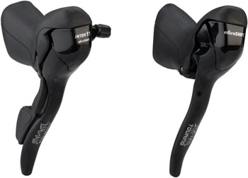 microSHIFT Internal Gear Drop Bar Shifter Set, Shimano Alfine 11 Compatible Black EA Internally Geared Hub Shifter