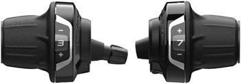 Shimano Tourney SL-RV400 Revoshift Twist Shifter Set - 3x7 Speed, with Optical Gear Display EA Shifter, Flat Bar- Pair