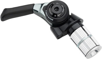 microSHIFT Left Bar End Road Shifter - Double/Triple, Friction, Shimano Compatible Black EA Shifter, Road