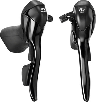 microSHIFT R9 Drop Bar Shift/Brake Lever Set - 3 x 9-Speed, Shimano Compatible, Black EA Brake/Shift Lever, Drop Bar Pair