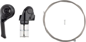 microSHIFT Left Bar End Mountain Shifter - Double/Triple, Friction, Shimano Compatible Black EA Shifter, Road