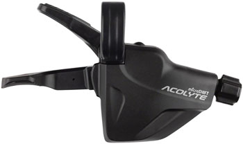 microSHIFT Acolyte Quick Trigger Pro Right Shifter - 1x8 Speed, Black, Acolyte Compatible Only Black EA Shifter, Flat Bar-Right