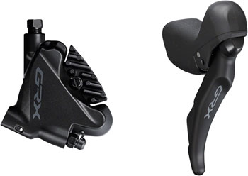 Shimano GRX ST-RX600 Shift/Brake Lever with BR-RX400 Hydraulic Disc Brake Caliper - Right/Rear, 11-Speed, Flat Mount Caliper, Black SET Hydraulic Brake/Shift Lever, Drop Bar