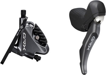Shimano GRX ST-RX810 Shifter/Brake Lever with BR-RX810 Hydraulic Disc Brake Caliper - Right/Rear, 11-Speed, Flat Mount Caliper Black SET Hydraulic Brake/Shift Lever, Drop Bar