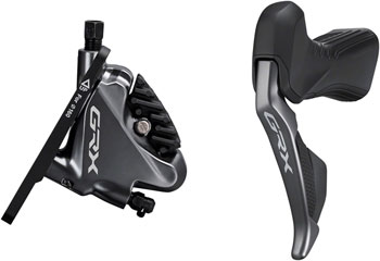 Shimano GRX ST-RX815 2 x 11-Speed Di2 Left Drop-Bar Shifter/Hydraulic Brake Lever with BR-RX810 Flat Mount Caliper, Pre-Bled, 1000mm Hose Black SET Hydraulic Brake/Shift Lever, Drop Bar