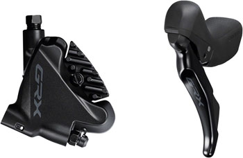 Shimano GRX ST-RX400/BR-RX400 Hydraulic Disc Brake and Brake/Shift Lever - Left, 2x10-Speed, Flat Mount, Finned Resin Pads, Black SET Hydraulic Brake/Shift Lever, Drop Bar