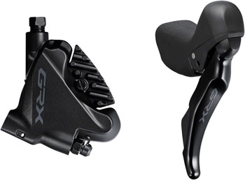 Shimano GRX ST-RX400/BR-RX400 Hydraulic Disc Brake and Brake/Shift Lever - Right, 10-Speed, Flat Mount, Finned Resin Pads, Black SET Hydraulic Brake/Shift Lever, Drop Bar