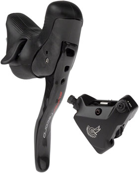 Campagnolo Super Record Ergopower EPS Hydraulic Brake/Shift Lever and Disc Caliper - Left/Front, 12-Speed, 140mm Flat Mount Caliper, Black EA Hydraulic Brake/Shift Lever, Drop Bar