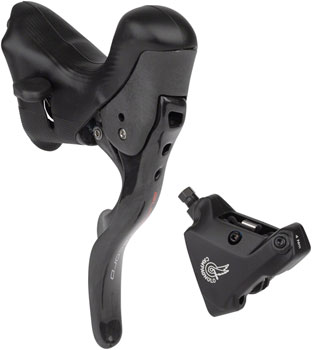 Campagnolo Super Record Ergopower Hydraulic Brake/Shift Lever and Disc Caliper - Left/Front, 12-Speed, 140mm Flat Mount Caliper, Black EA Hydraulic Brake/Shift Lever, Drop Bar