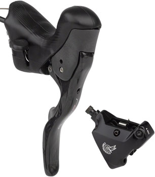 Campagnolo Record Ergopower Hydraulic Brake/Shift Lever and Disc Caliper - Left/Front, 12-Speed, 160mm Flat Mount Caliper, Black EA Hydraulic Brake/Shift Lever, Drop Bar