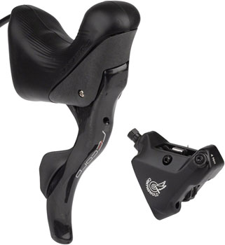 Campagnolo Record Ergopower Hydraulic Brake/Shift Lever and Disc Caliper - Right/Rear, 12-Speed, 140mm Flat Mount Caliper, Black EA Hydraulic Brake/Shift Lever, Drop Bar