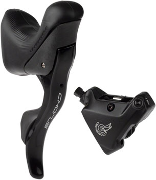 Campagnolo Chorus Ergopower Hydraulic Brake/Shift Lever and Disc Caliper - Right/Rear, 12-Speed, 140mm Flat Mount Caliper, Black EA Hydraulic Brake/Shift Lever, Drop Bar